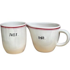 Rae Dunn Ceramic Mug and Pitcher Set - White and Red